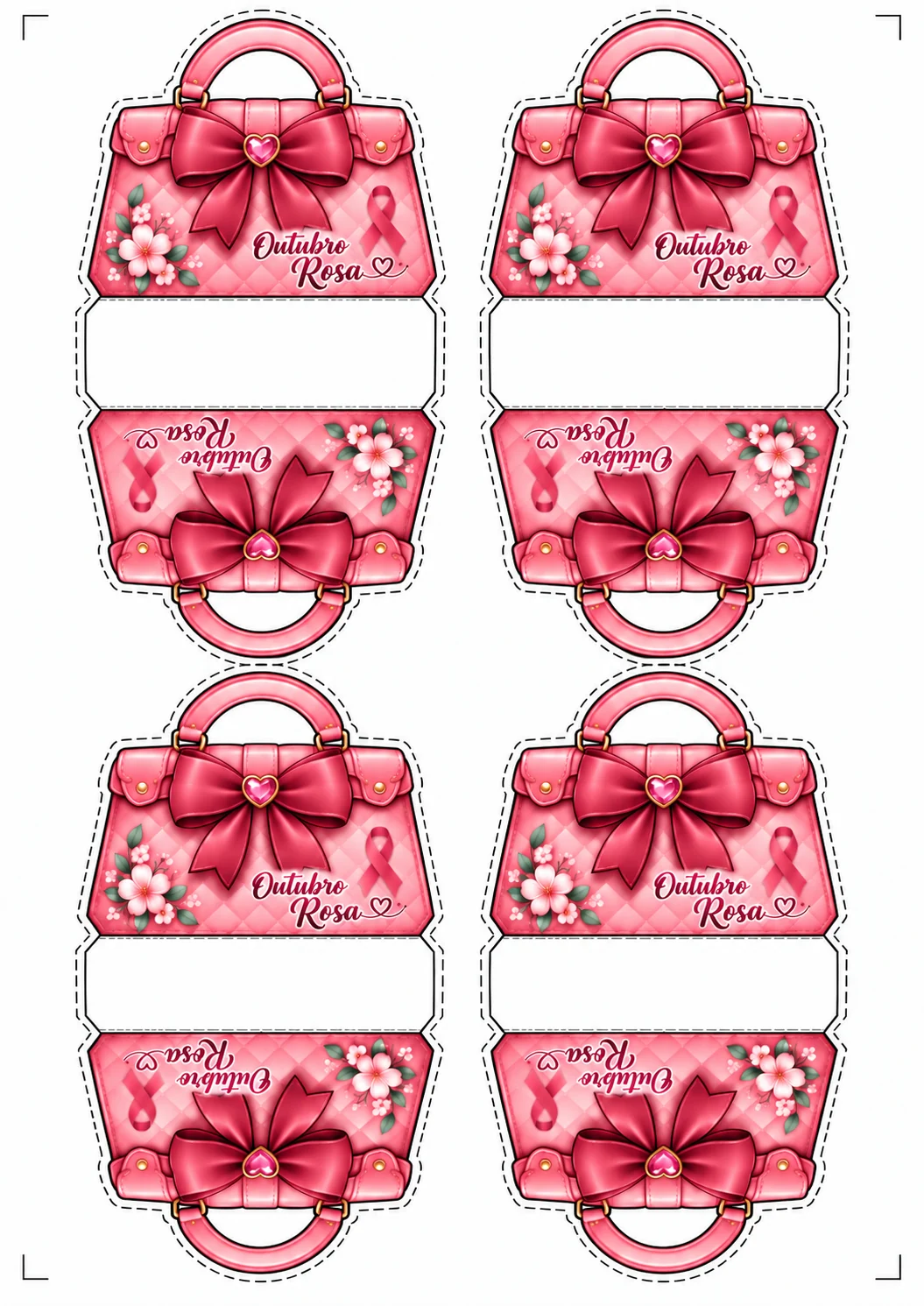 Molde de bolsinha Outubro Rosa