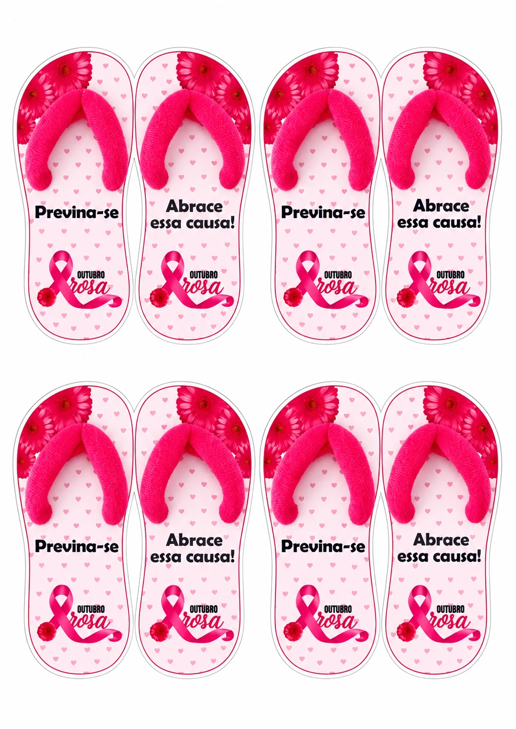 Chinelinhos Outubro Rosa